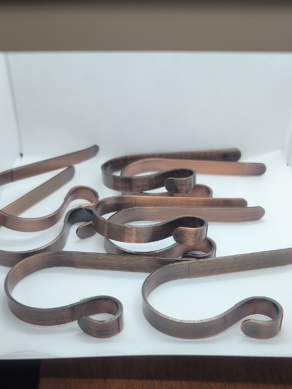 Copper Tone Metal S-Shaped Hooks (Set of 8)
